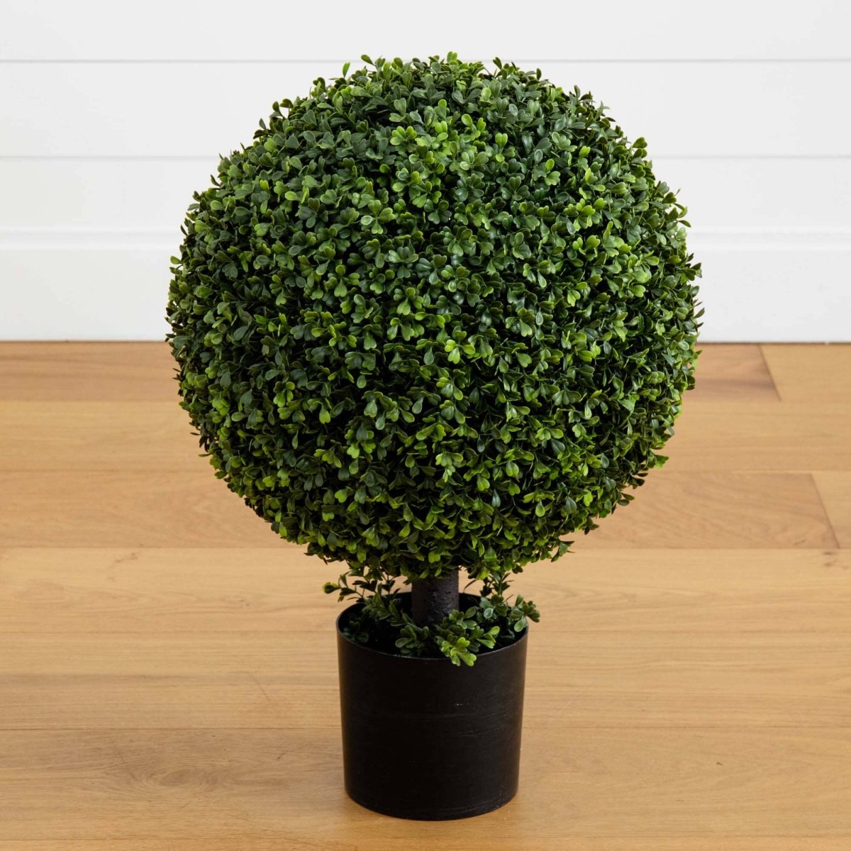 Nearly Natural 27" Artificial Boxwood Ball Topiary with Pot - Realistic Green