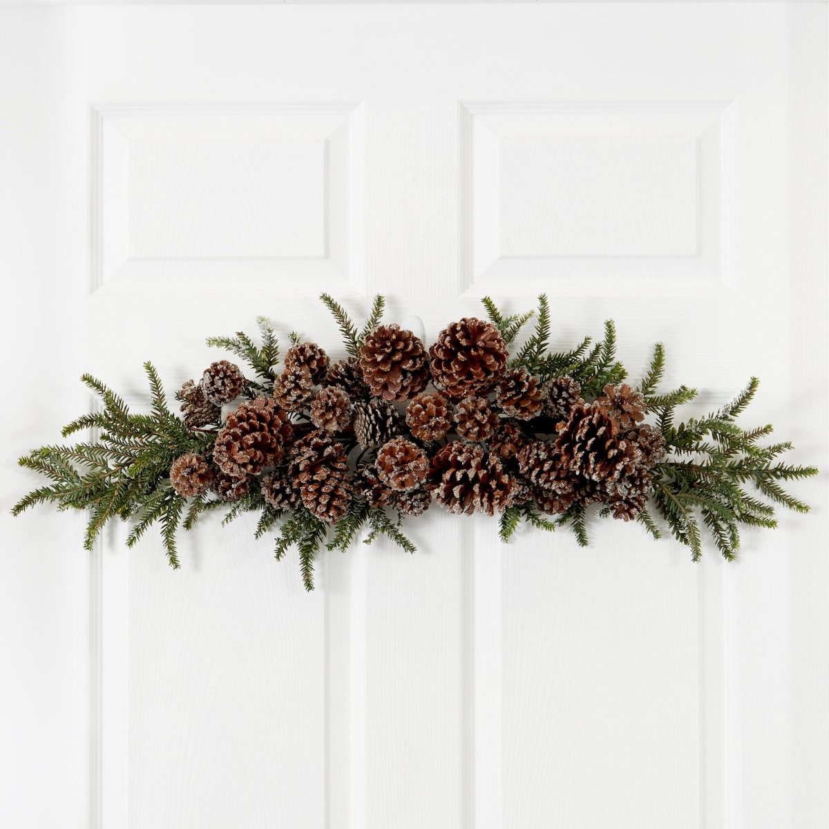 Nearly Natural 28” Iced Pine Cone Swag Garland