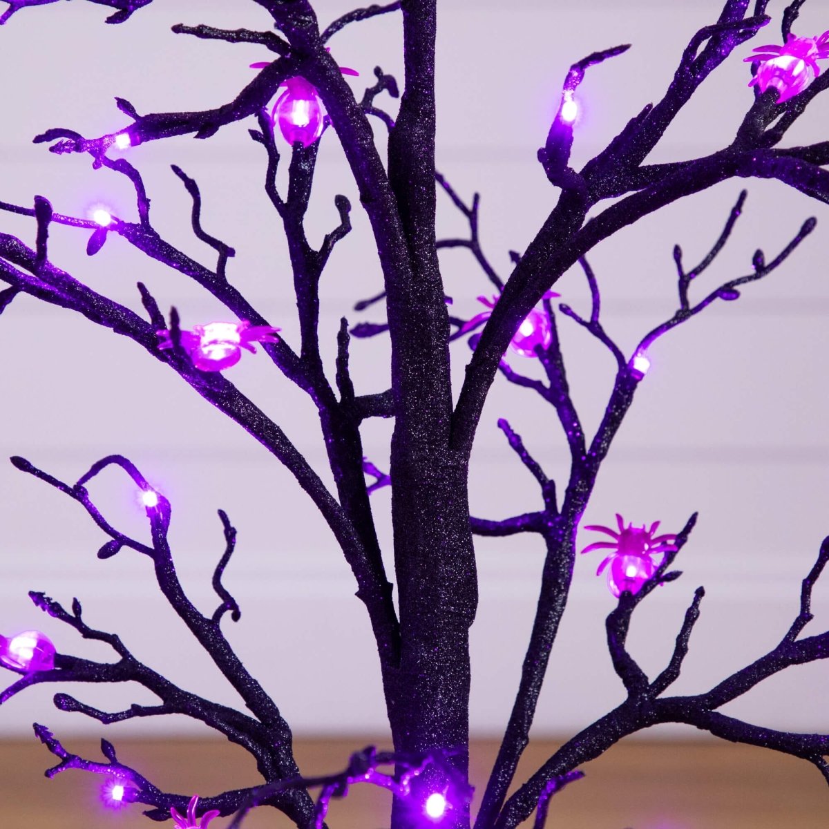 Nearly Natural 3' Pre-Lit Halloween Spider Twig Tree with 36 Purple LEDs
