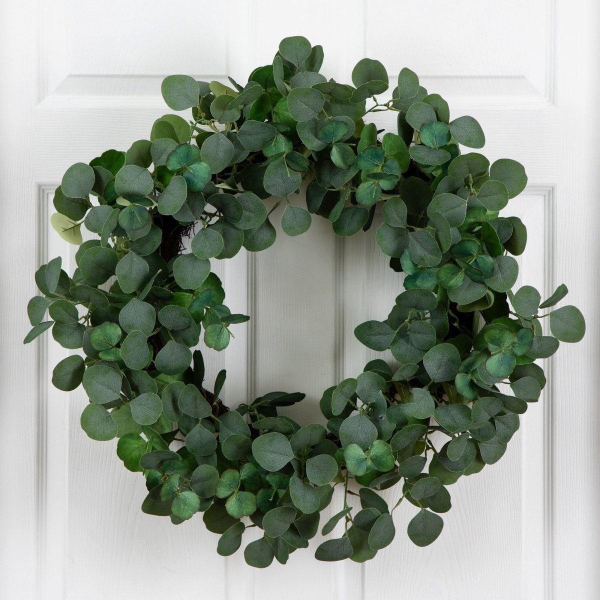 Nearly Natural 30" Artificial Eucalyptus Wreath - Lifelike Greenery Door Decor