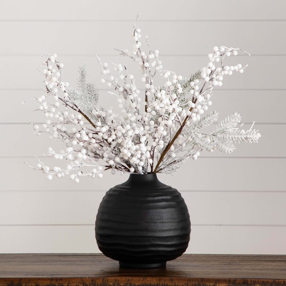 Nearly Natural 30" Artificial Flocked Berry Stems, Set of 3