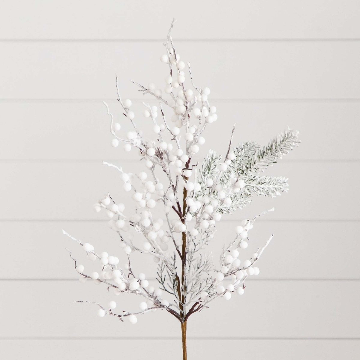 Nearly Natural 30" Artificial Flocked Berry Stems, Set of 3