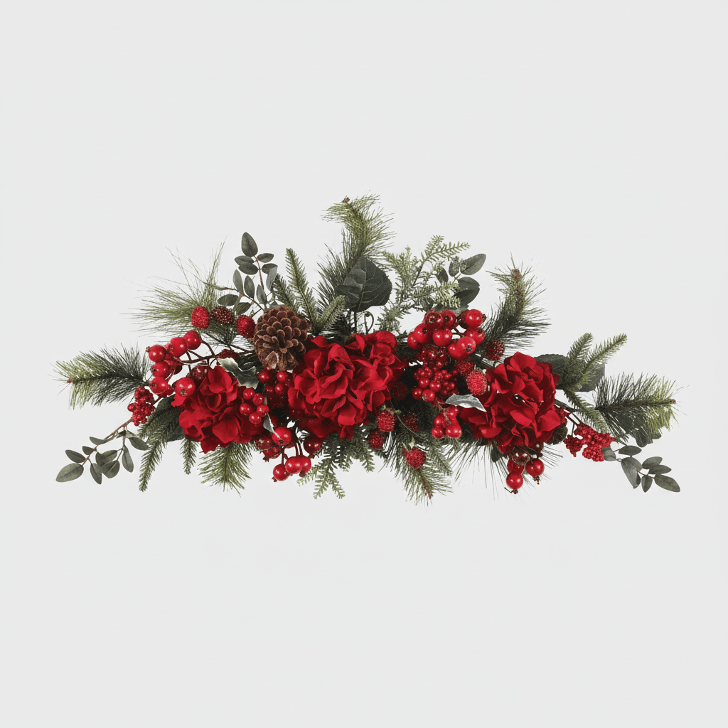 Nearly Natural 30" Holiday Hydrangea Swag Garland