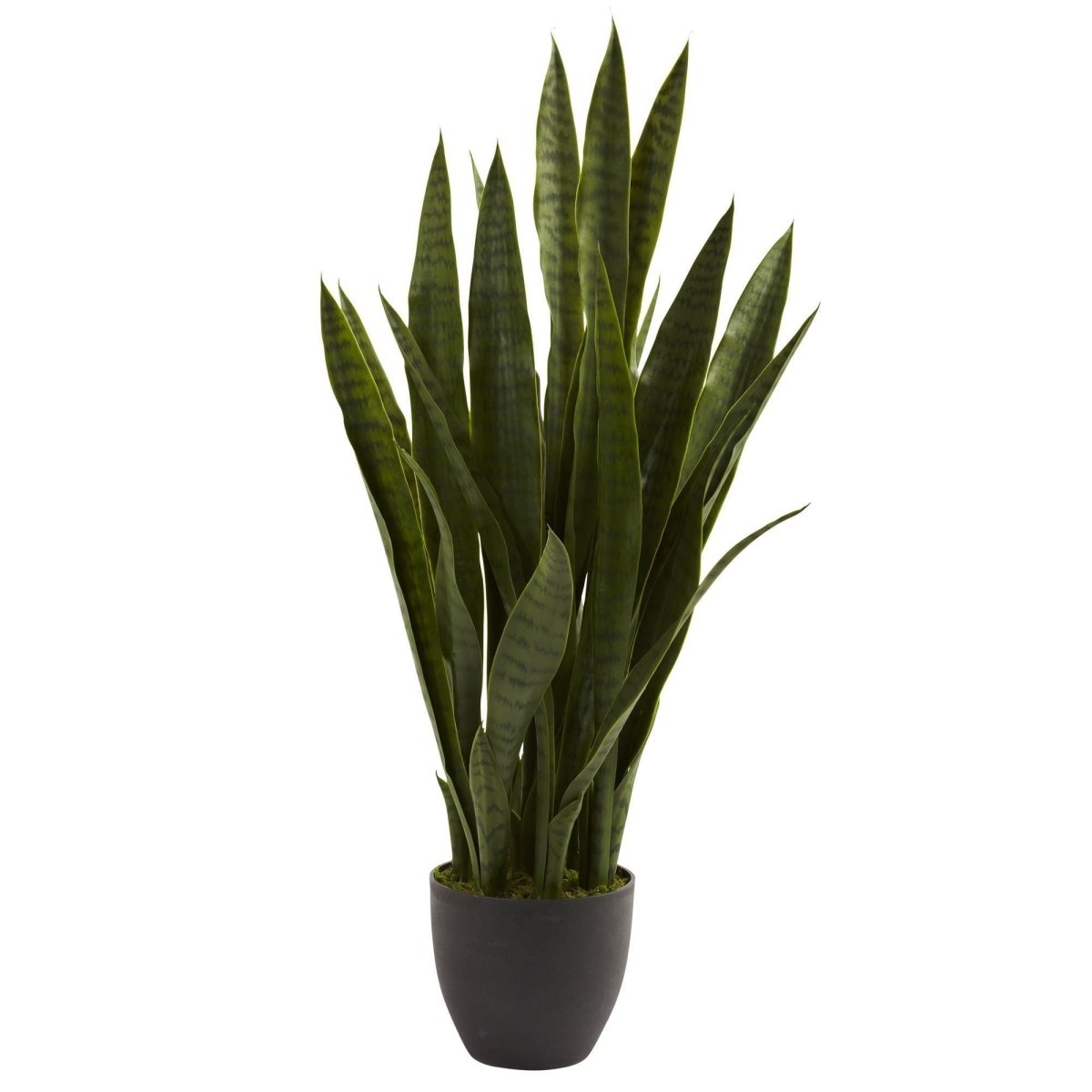 Nearly Natural 35" Sansevieria Artificial Plant in Black Planter