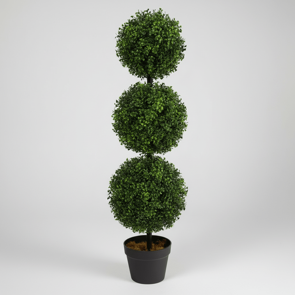 Nearly Natural 3ft Boxwood Triple Ball Topiary Artificial Tree - Indoor/Outdoor