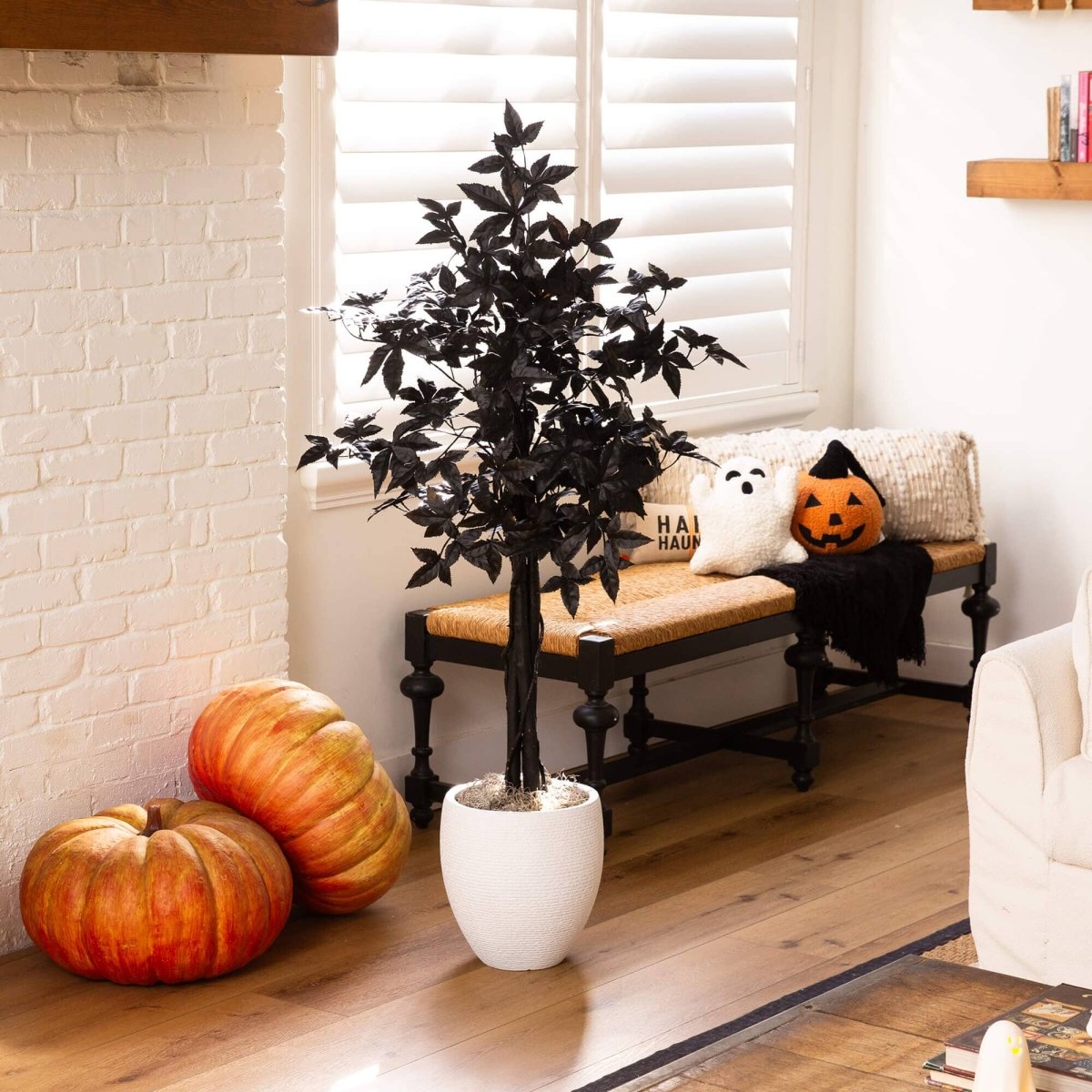 Nearly Natural 4' Artificial Black Maple Halloween Tree with Natural Trunk