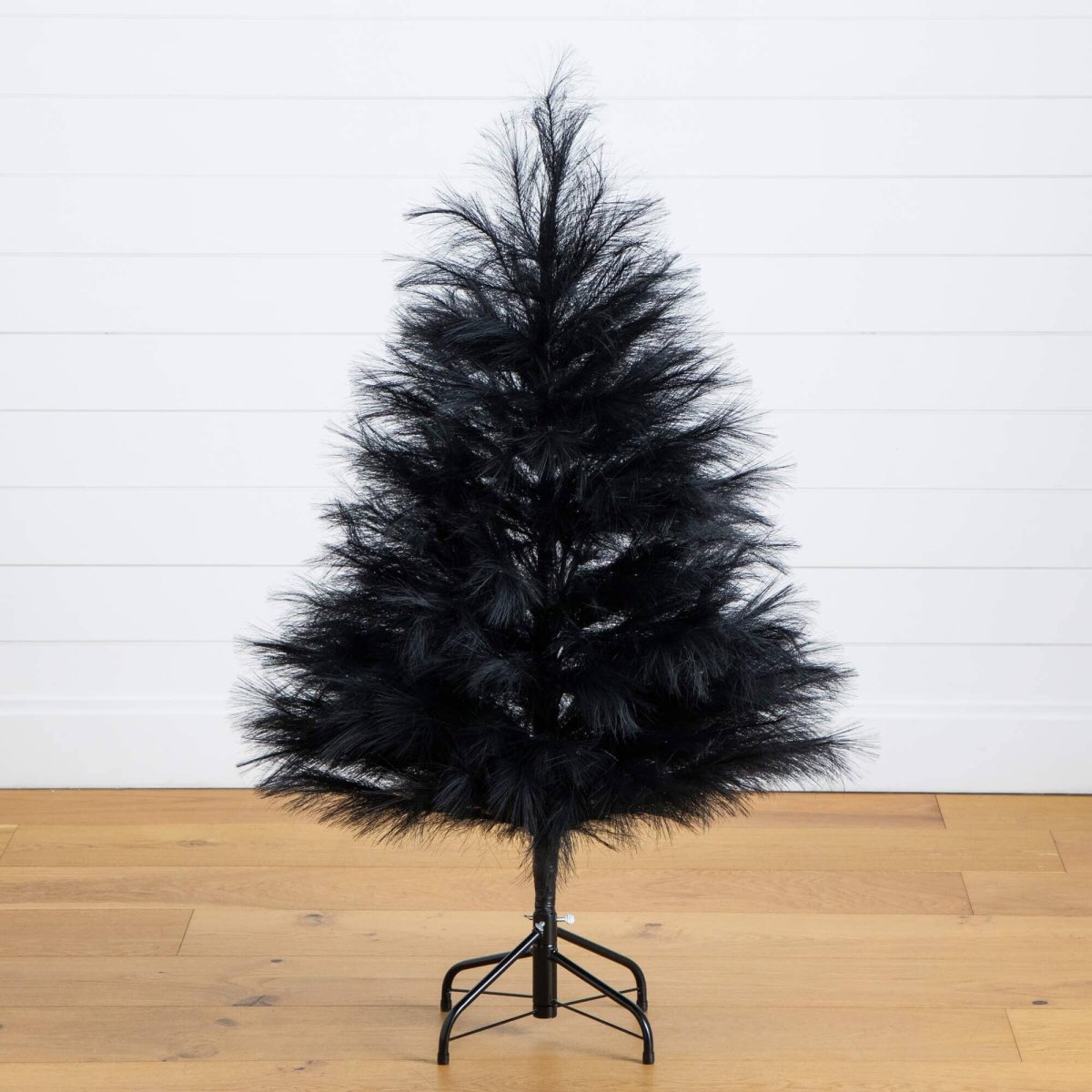 Nearly Natural 4' Artificial Black Pampas Grass Tree for Halloween & Christmas