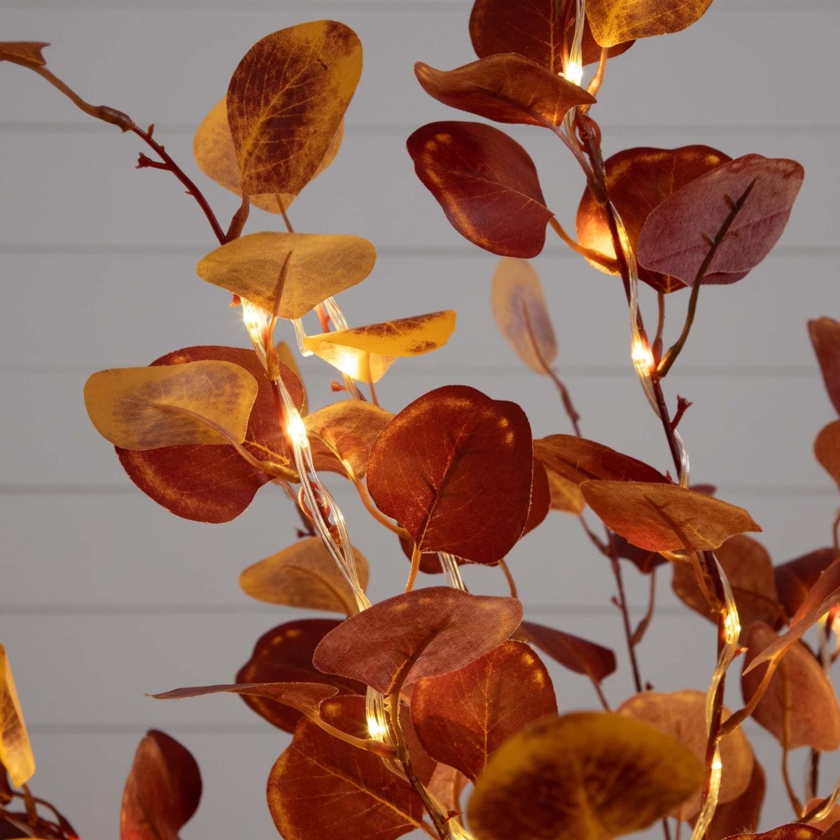 Nearly Natural 4’ Pre - Lit Autumn Eucalyptus Artificial Fall Tree with 160 Warm White LED Lights