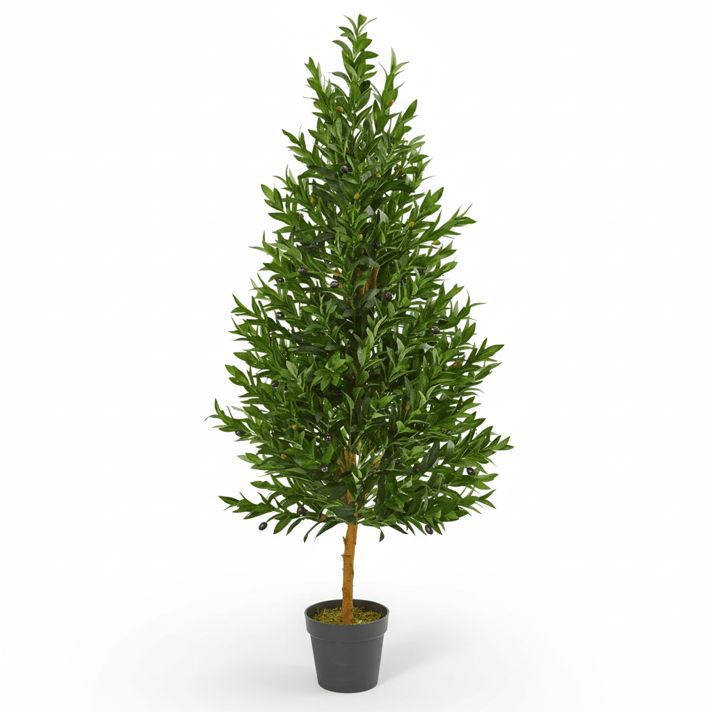 Nearly Natural 4.5’ Olive Cone Topiary Artificial Tree UV Resistant (Indoor/Outdoor)