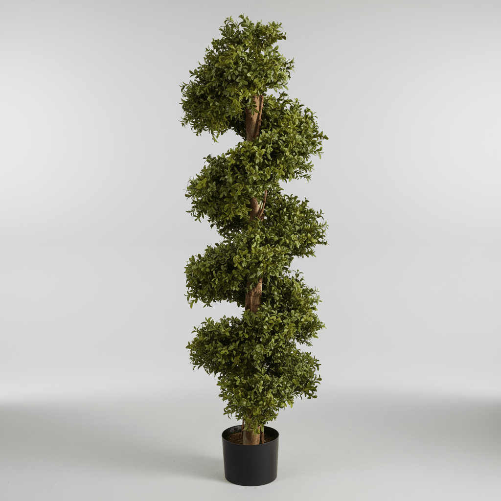 Nearly Natural 46" Boxwood Spiral Topiary Artificial Tree - Indoor/Outdoor