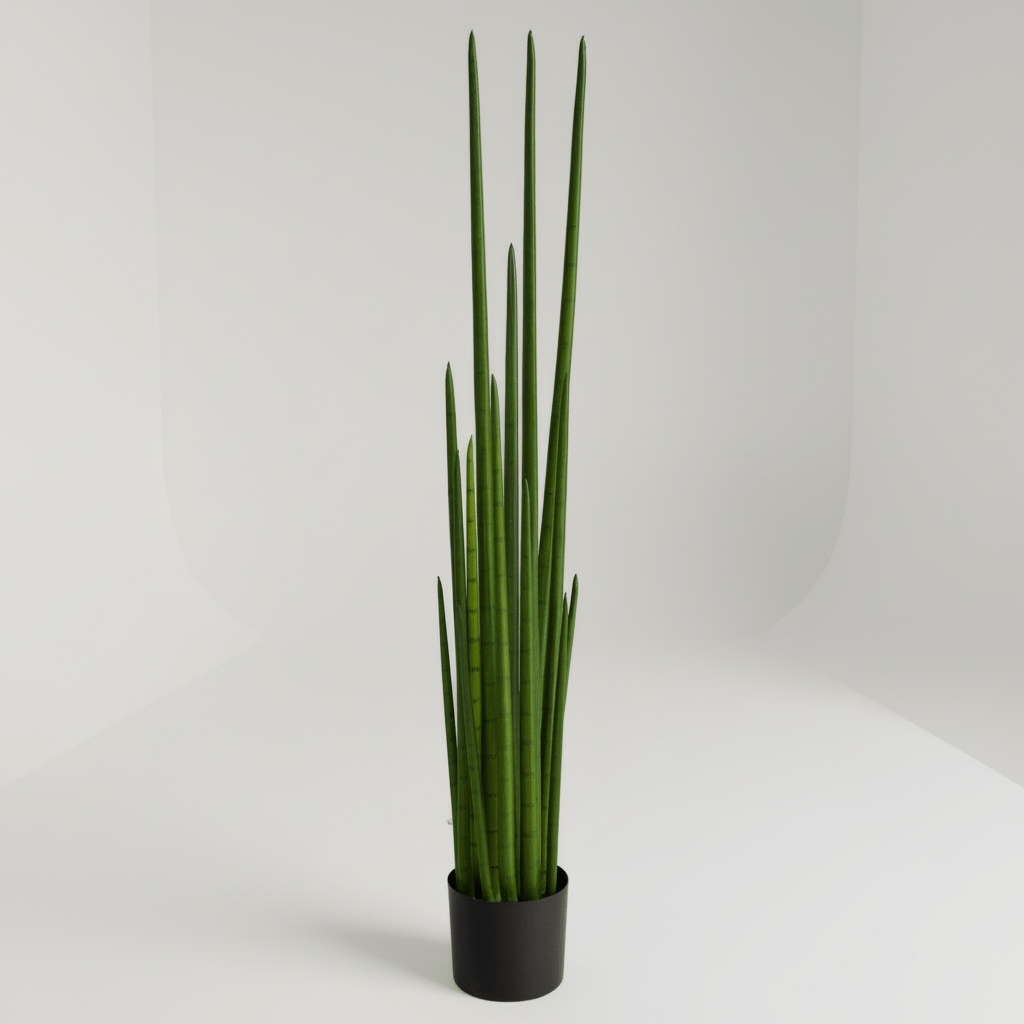 Nearly Natural 5 Ft Artificial Snake Plant - Lifelike Sansevieria in Black Pot