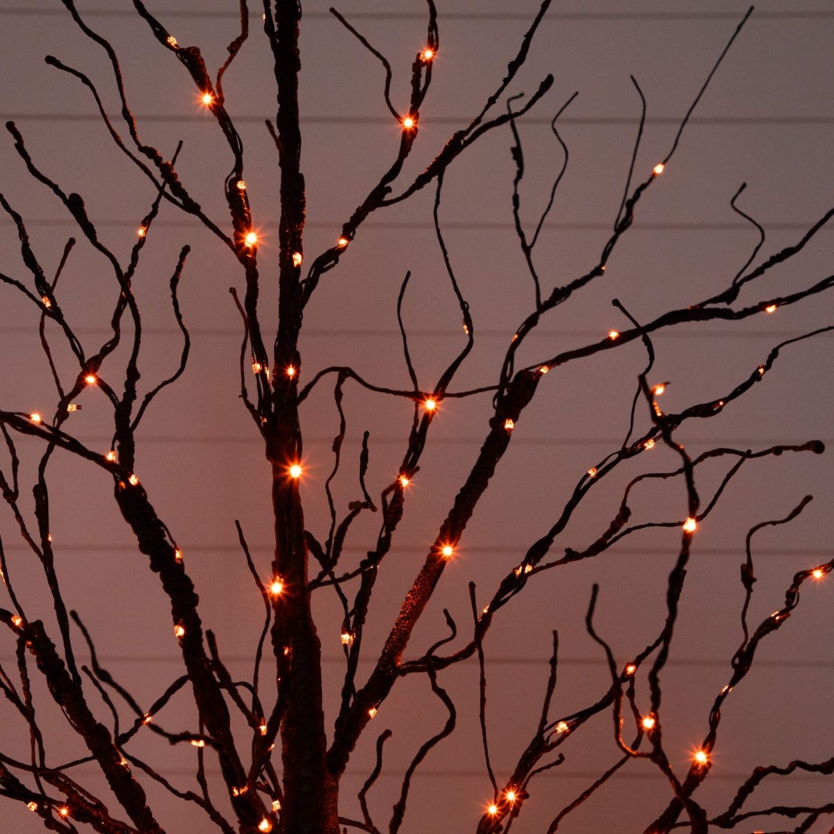 Nearly Natural 5' Pre-Lit Black Halloween Twig Tree with 240 Orange & Purple LEDs