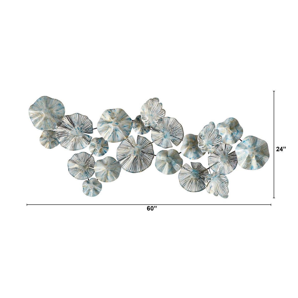 Nearly Natural 5’ x 2’ Coastal Floral Metal Montage Wall Art Decor