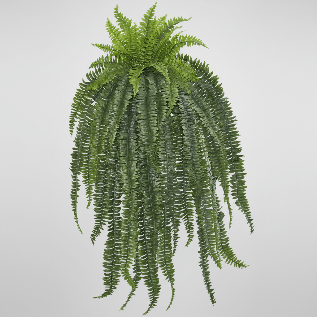 fake hanging outdoor plants Nearly Natural 6220-S1 58" Artificial Green Boston Fern Hanging Plant