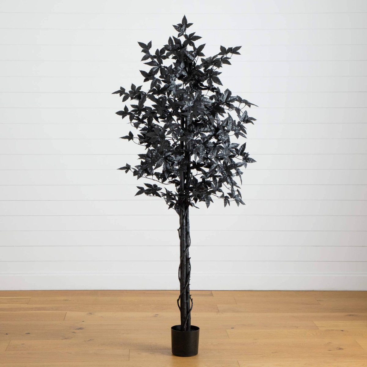 Nearly Natural 6' Artificial Black Maple Halloween Tree with Natural Trunk