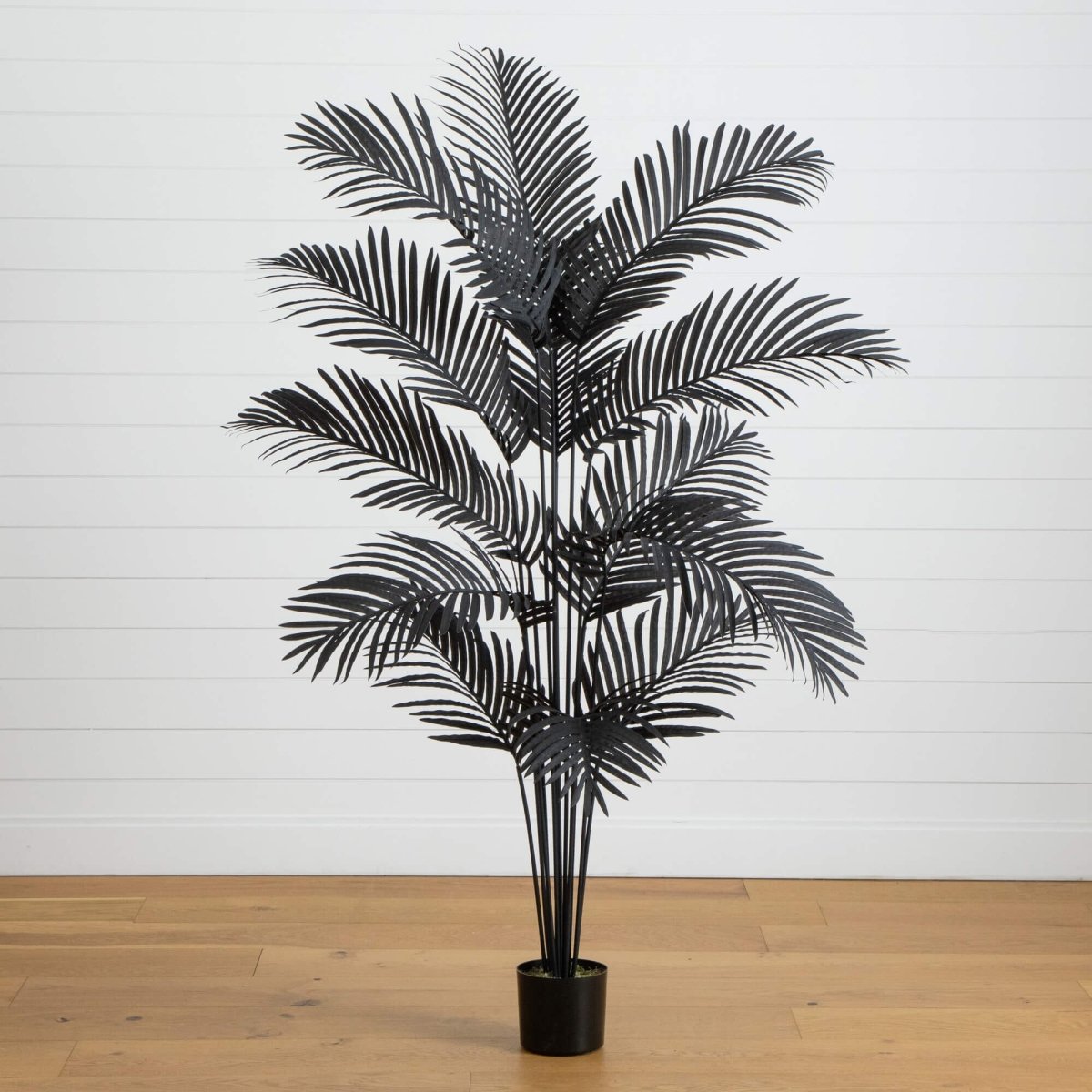 Nearly Natural 6' Artificial Black Paradise Palm Tree for Halloween