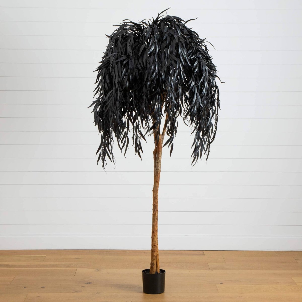 Nearly Natural 6' Artificial Black Weeping Willow Tree for Halloween