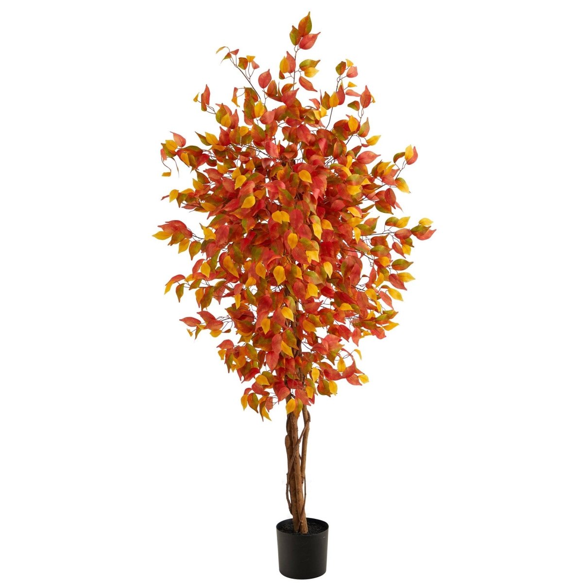 Nearly Natural 6’ Autumn Ficus Artificial Fall Tree