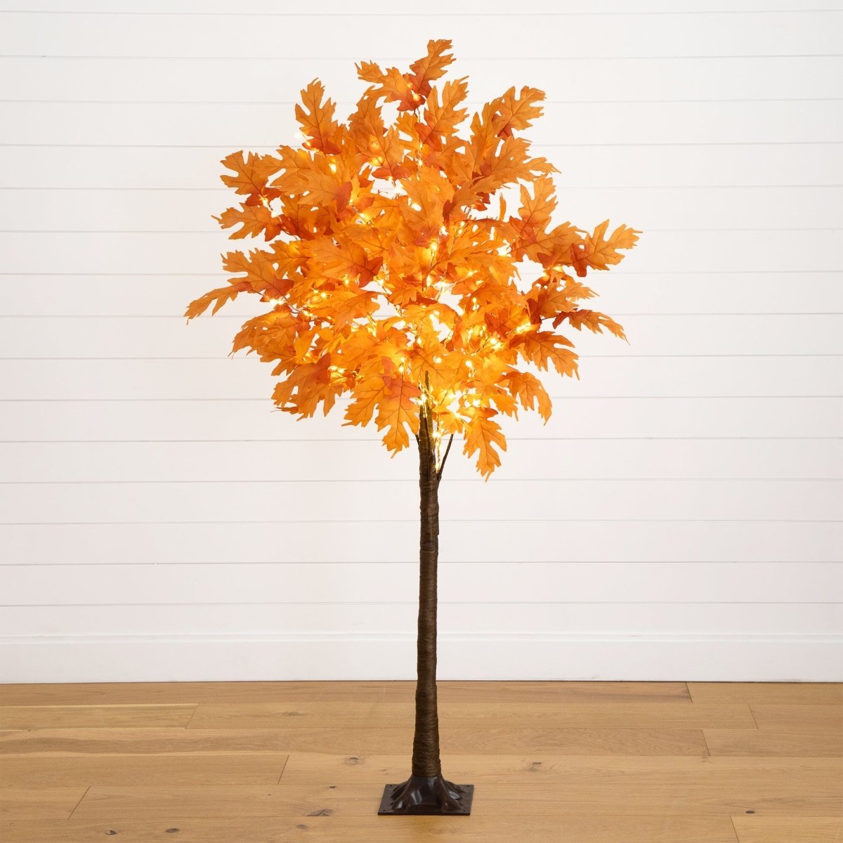 Nearly Natural 6’ Pre - Lit Autumn Maple Artificial Fall Tree with 300 Warm White LED Lights