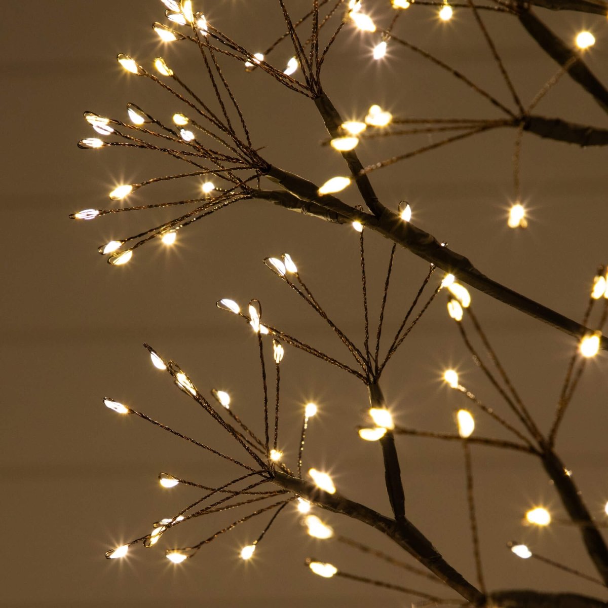 Nearly Natural 6' Pre-Lit Black Starburst Tree with 1,680 Warm White LEDs