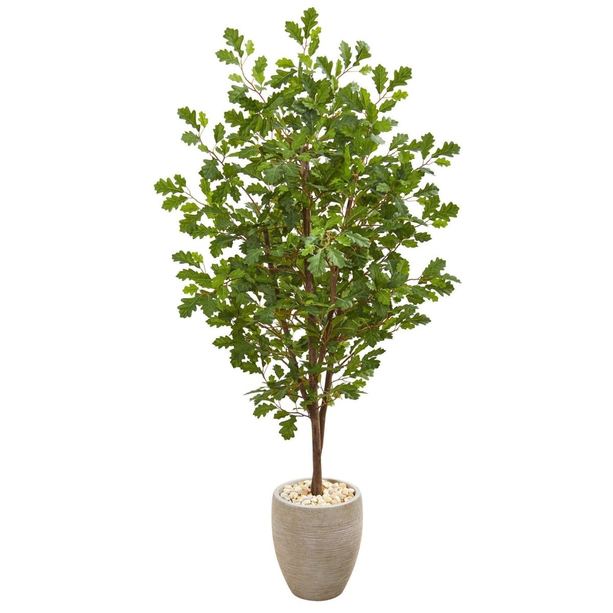 Nearly Natural 69” Oak Artificial Tree in Sand Colored Planter