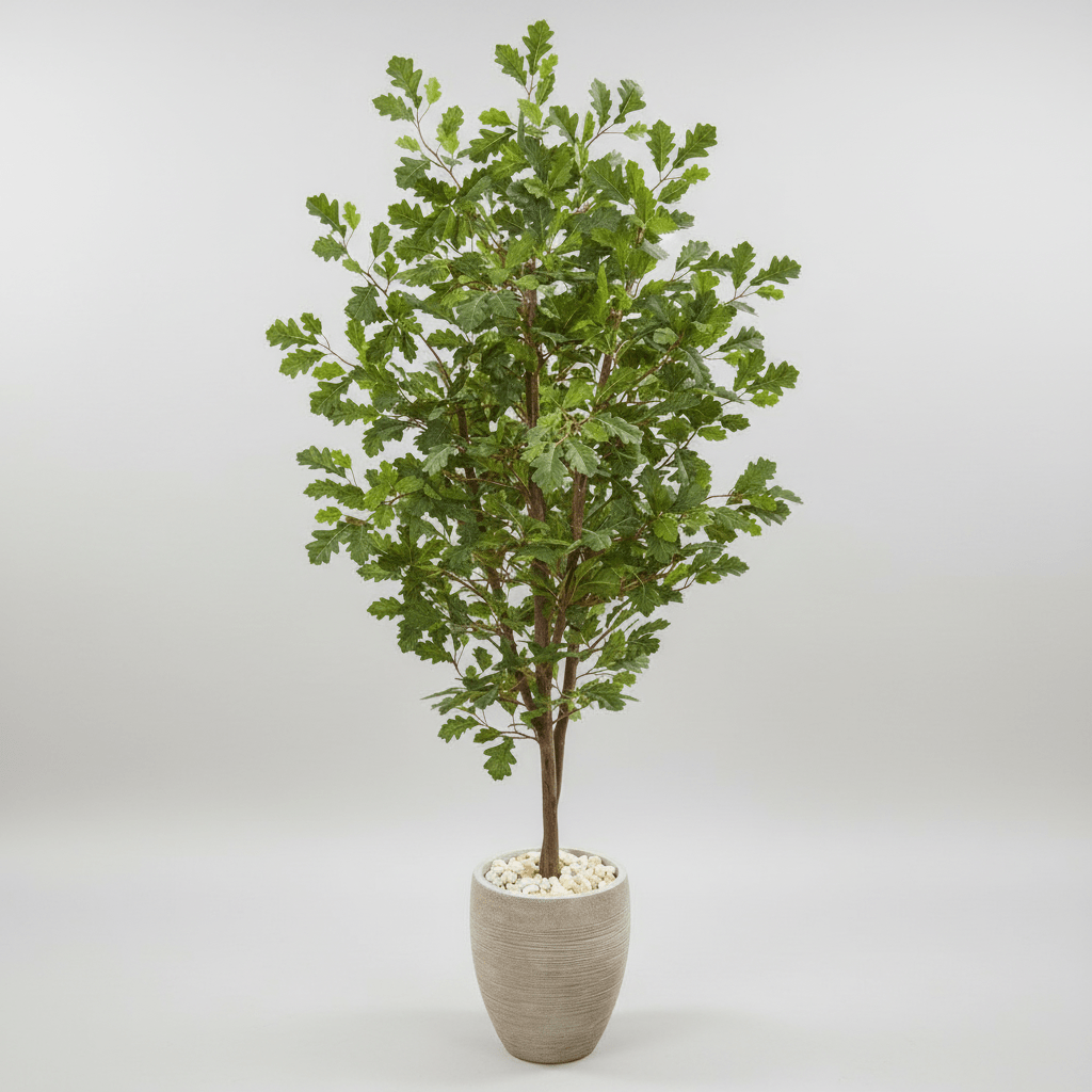 Nearly Natural 69” Oak Artificial Tree in Sand Colored Planter