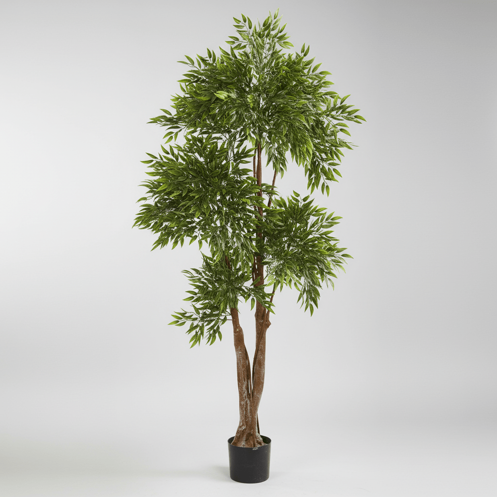 Nearly Natural 69” Ruscus Artificial Tree UV Resistant (Indoor/Outdoor)