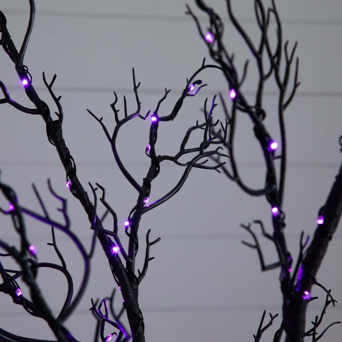 Nearly Natural 6ft Pre - Lit Halloween Twig Tree - 320 Orange Purple LED Lights