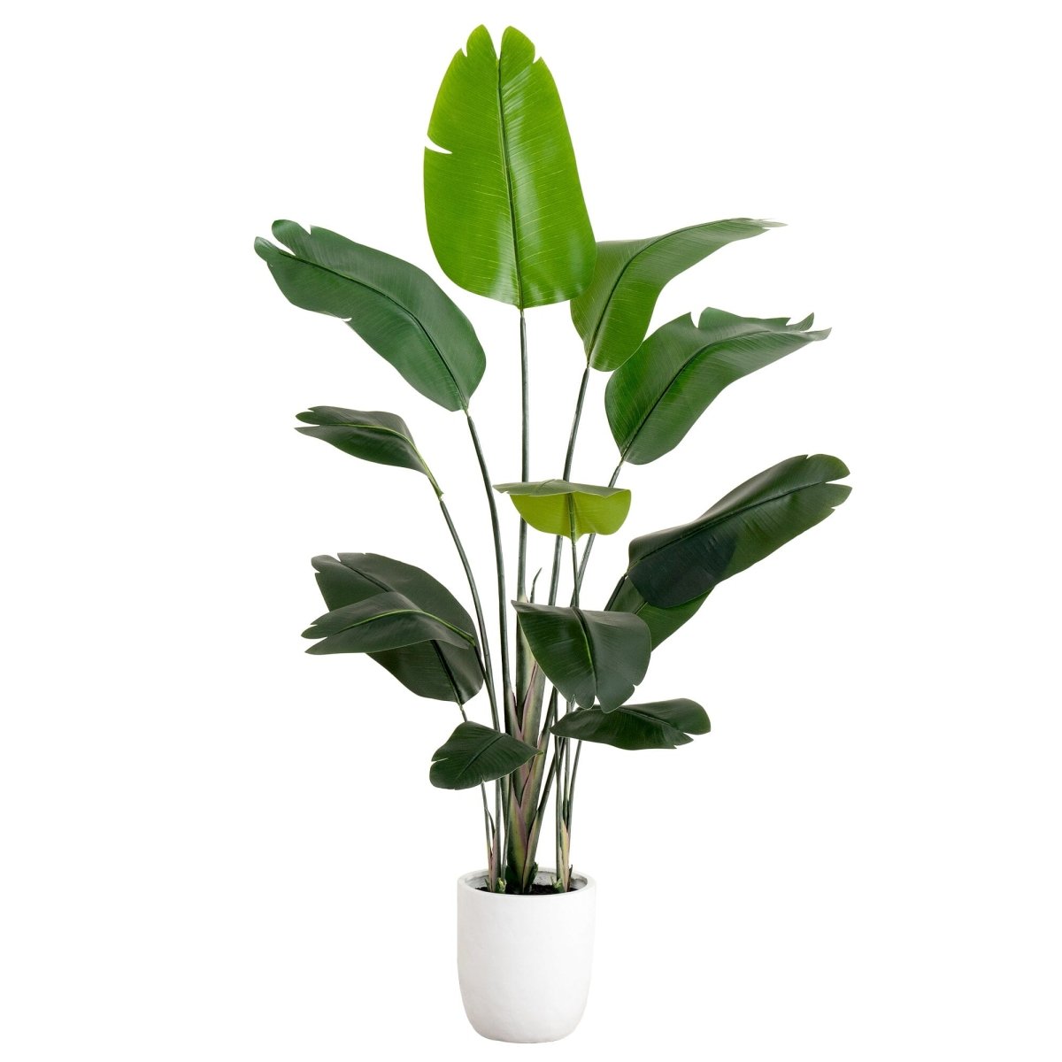 Nearly Natural 7' Artificial Bird of Paradise Tree with Resin Stone Planter