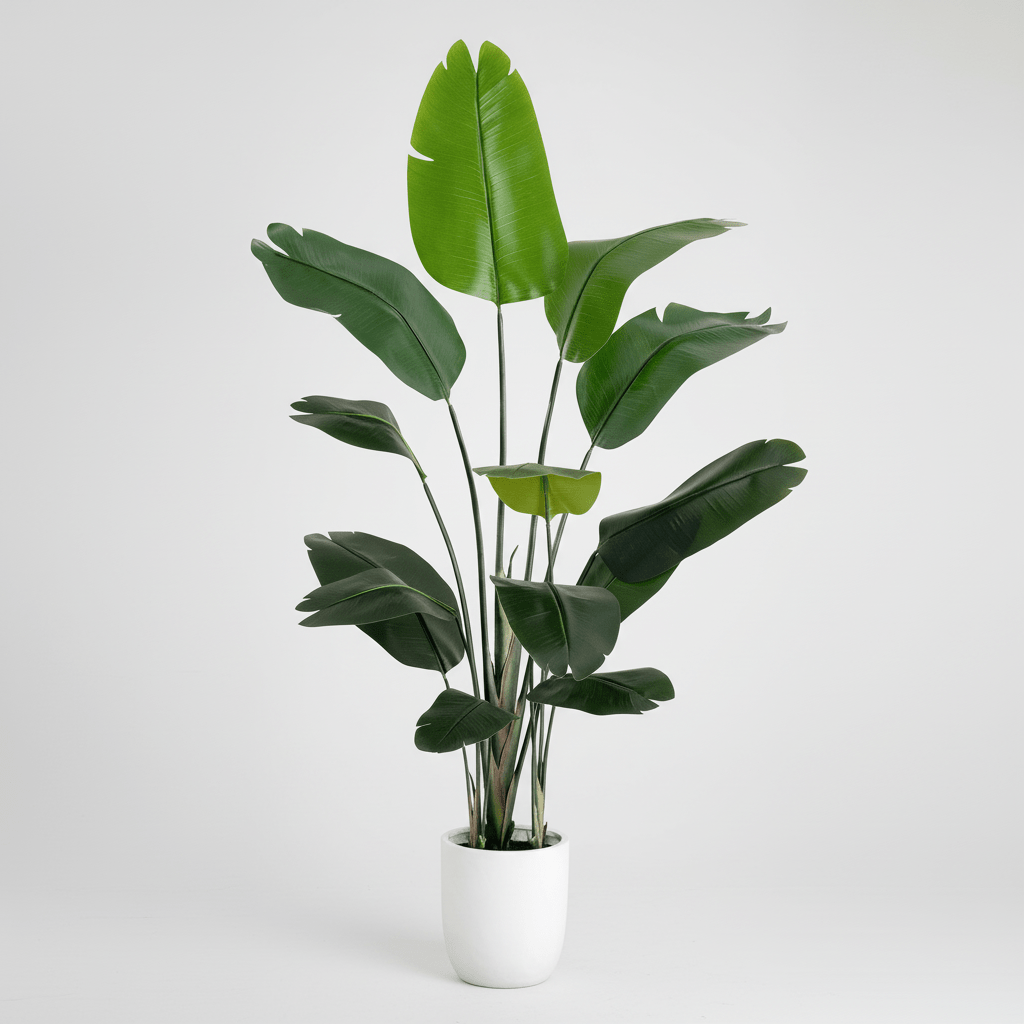 Nearly Natural 7' Artificial Bird of Paradise Tree with Resin Stone Planter