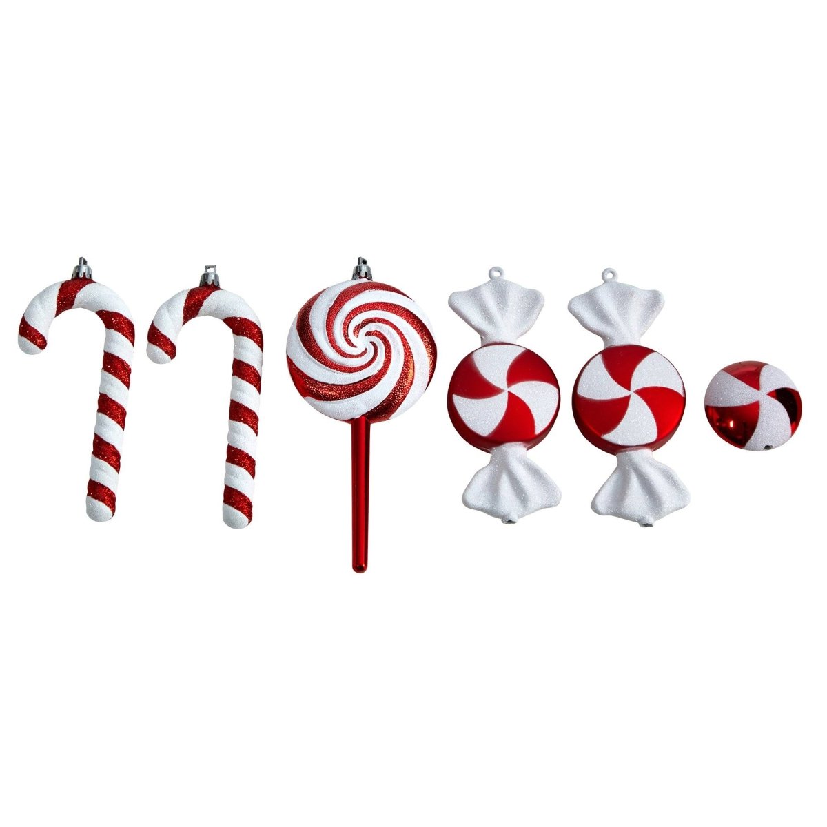 Nearly Natural 7” Assorted Candy Cane Holiday Christmas Shatterproof Ornament, Set of 6