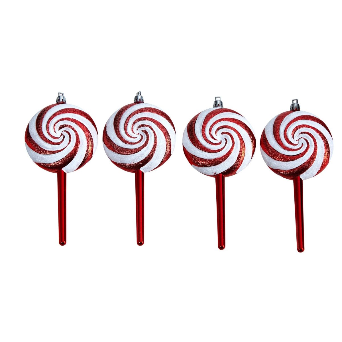 Nearly Natural 7" Candy Cane Shatterproof Christmas Ornaments - Red White, Set of 4