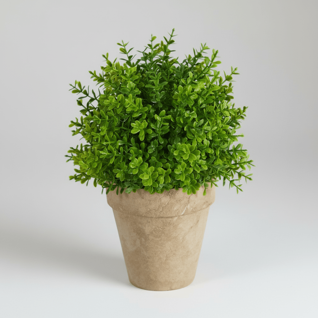 Nearly Natural 8" Boxwood Artificial Plant in Decorative Planter - Lifelike