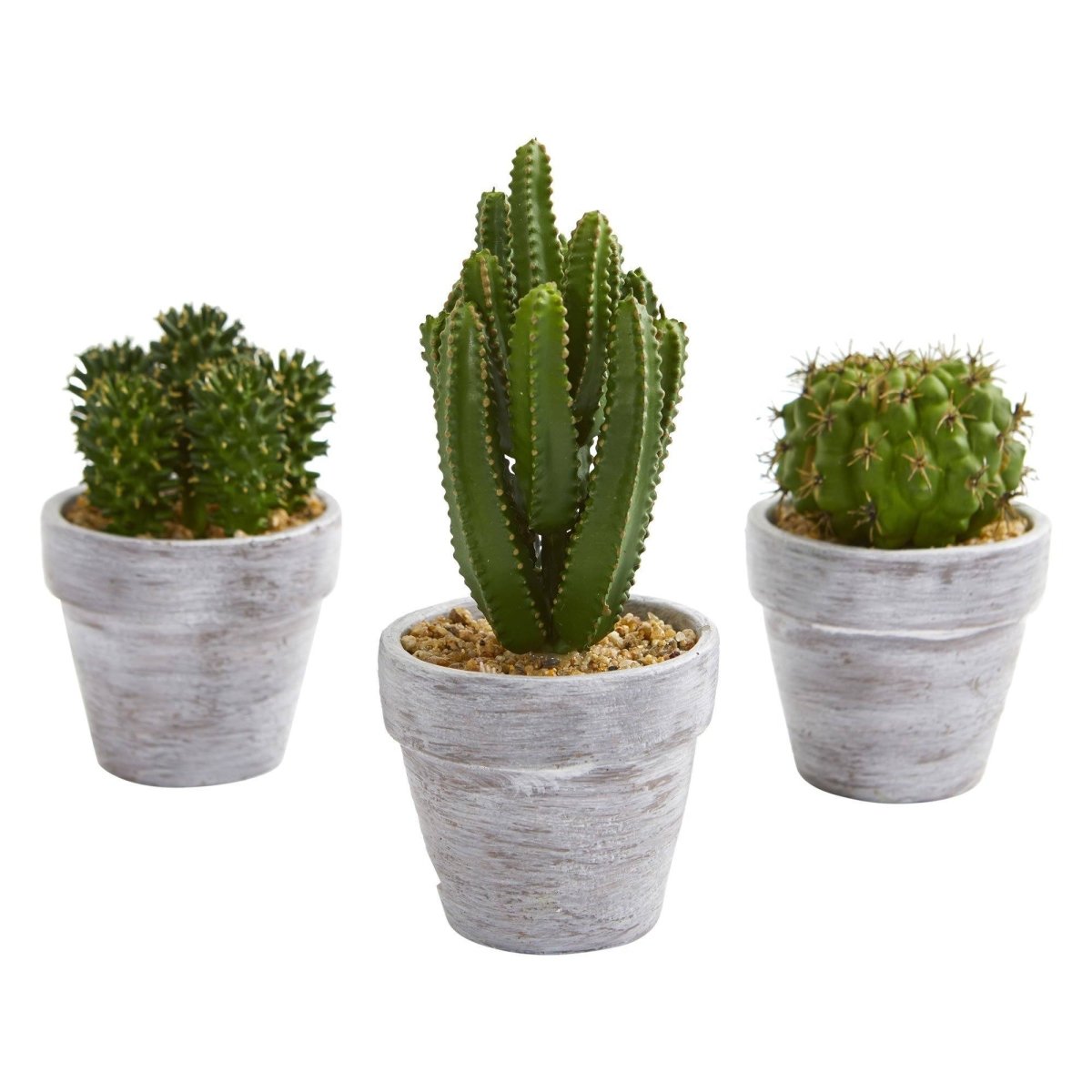 Nearly Natural 8” Cactus Artificial Plant, Set of 3