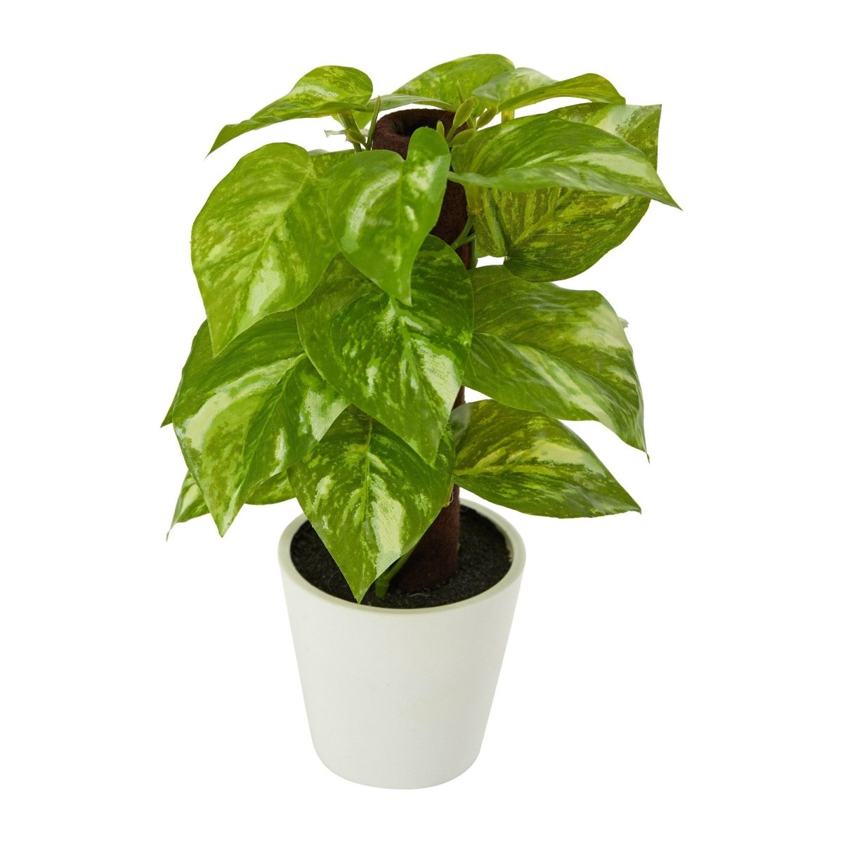 Nearly Natural 9” Artificial Pothos Plant in White Planter (Real Touch)