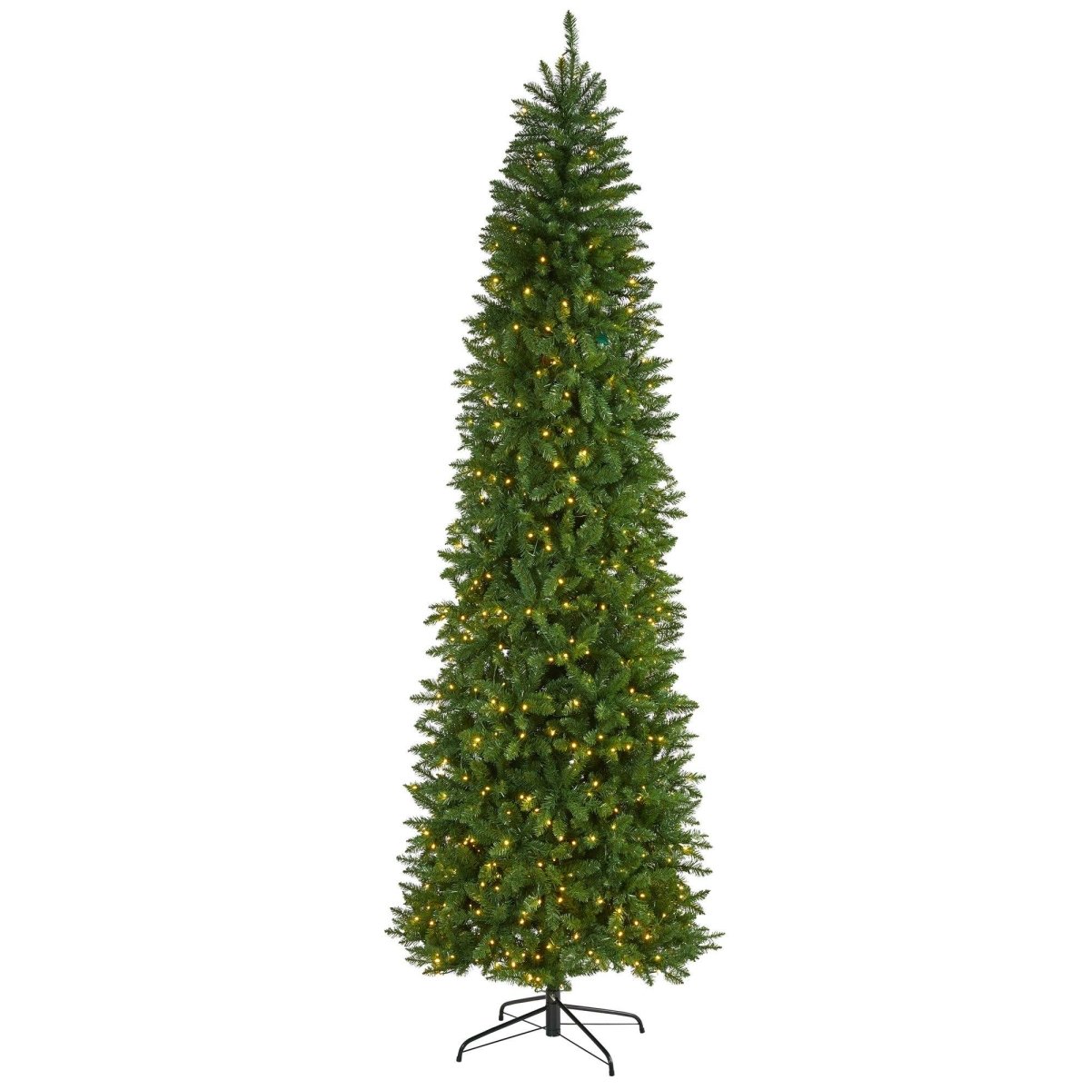 Nearly Natural 9 Ft Slim Mountain Pine Artificial Christmas Tree Pre - Lit 600 LED