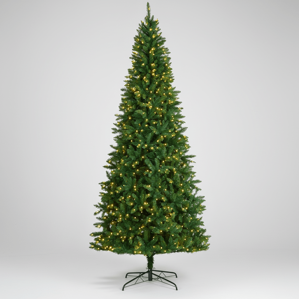 Nearly Natural 9' Green Valley Fir Pre - Lit Christmas Tree - 800 LED Lights