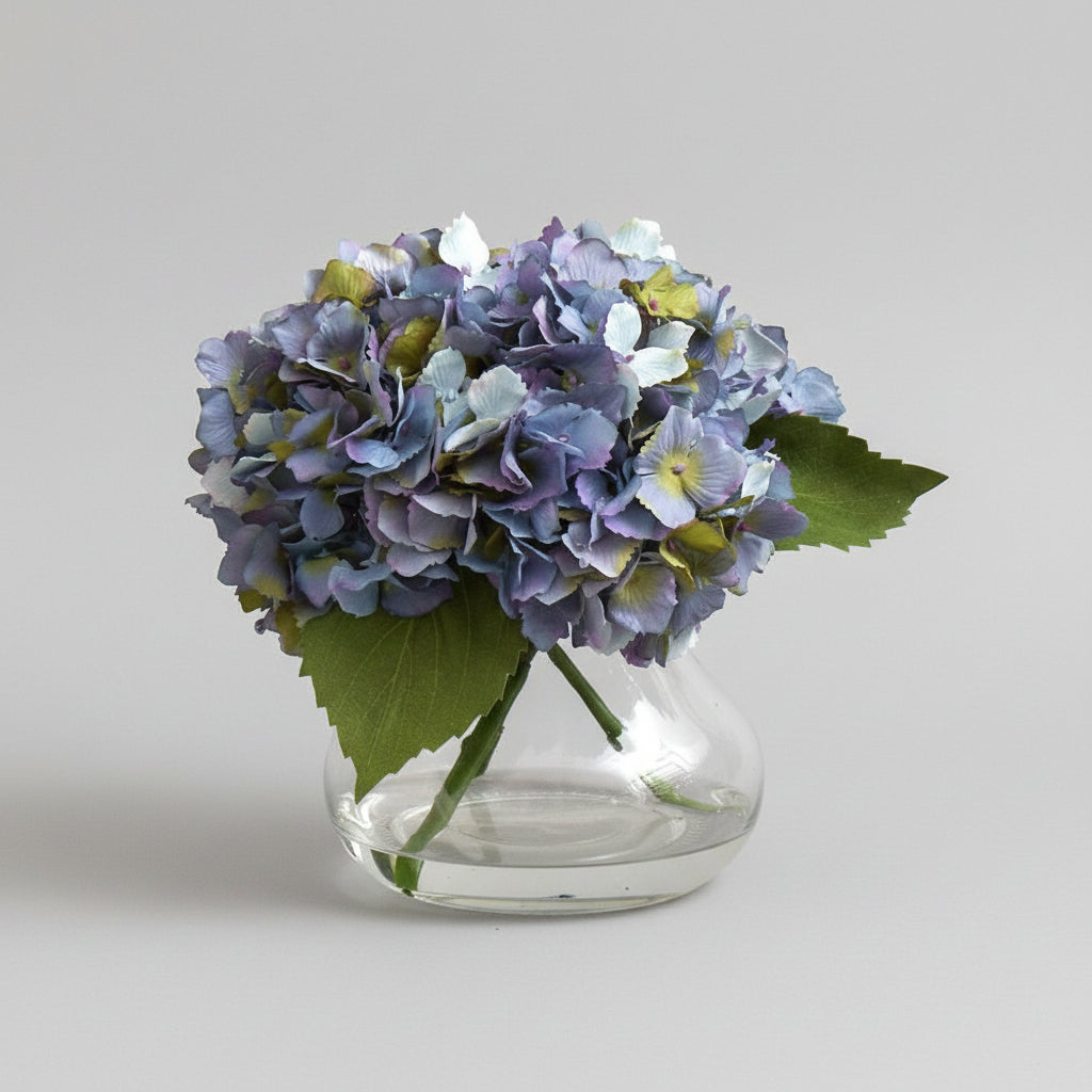 Nearly Natural Artificial Blooming Hydrangea in Vase