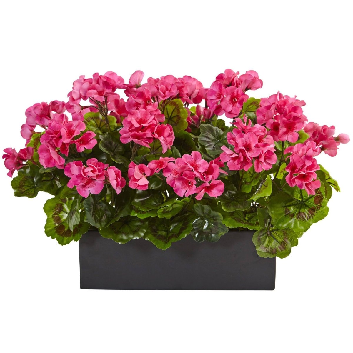 Nearly Natural Artificial Geranium in Rectangular Planter UV Resistant (Indoor/Outdoor)