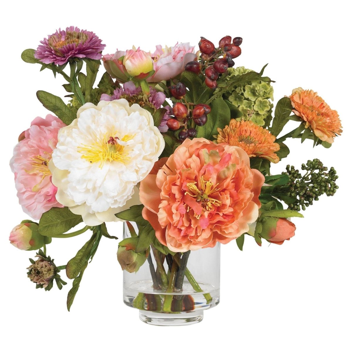 Nearly Natural Artificial Peony Floral Arrangement