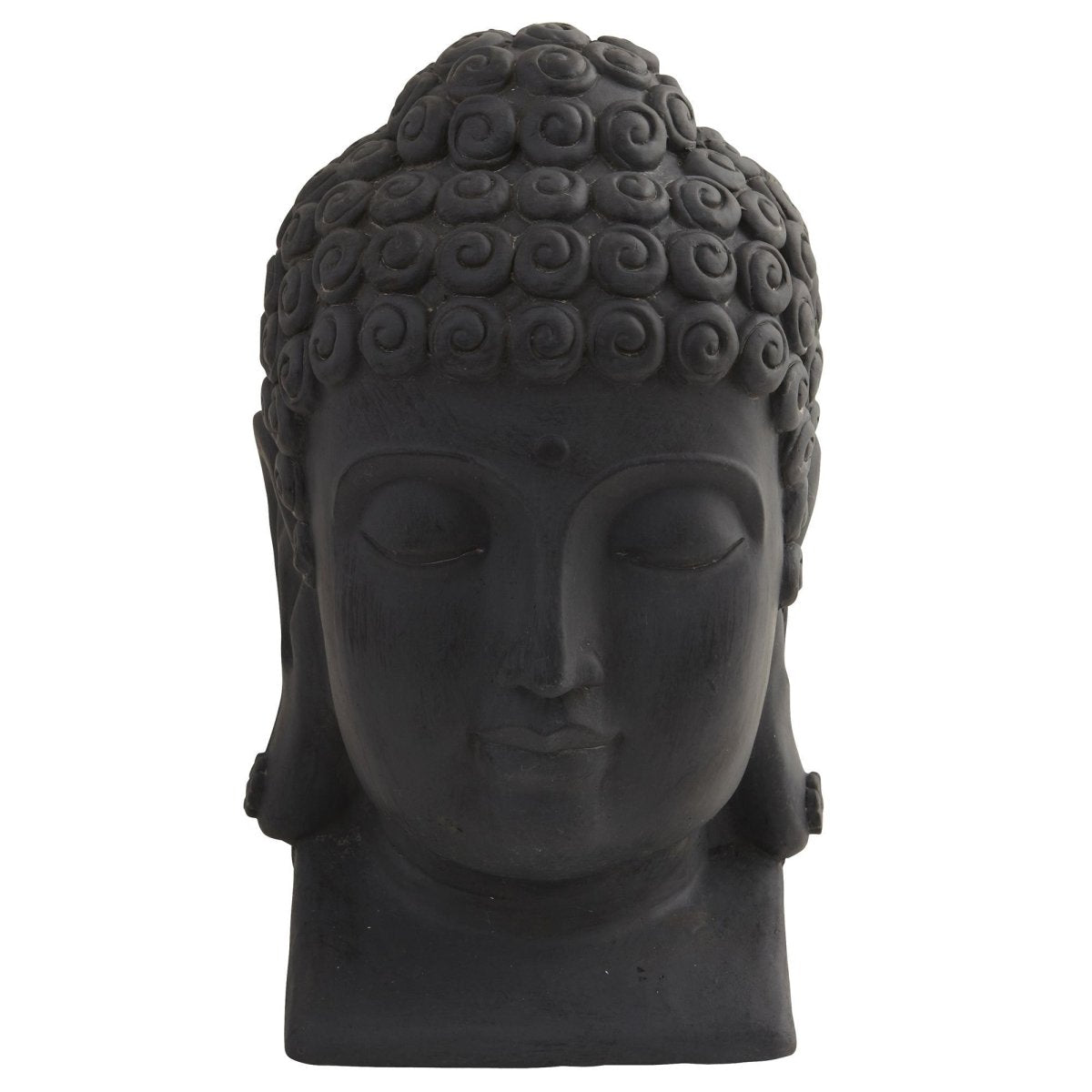 Nearly Natural Buddha Head Sculpture 15.5" Stone Finish Indoor Outdoor Decor