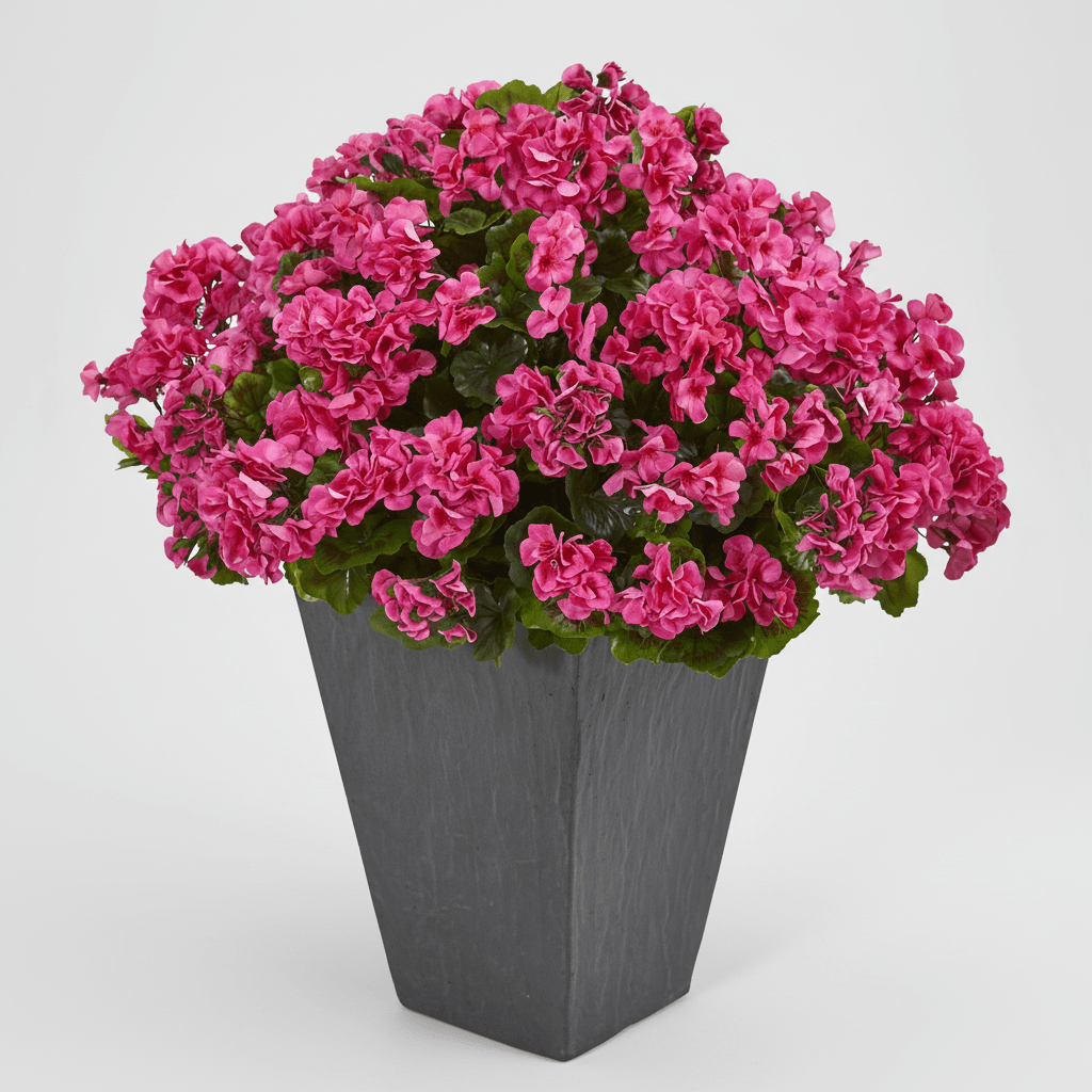 Nearly Natural Geranium Artificial Plant in Slate Plater UV Resistant (Indoor/Outdoor)