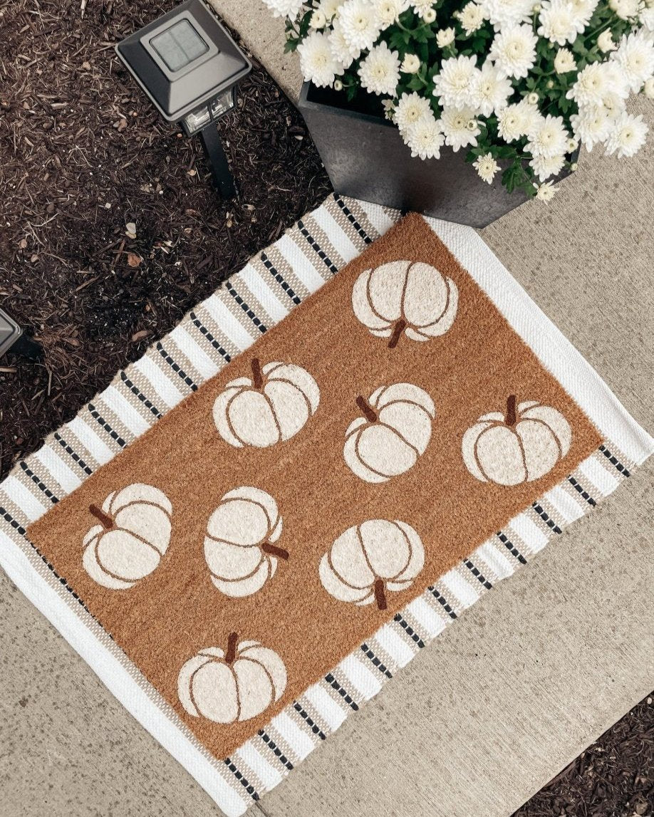 The Doormat Co. Neutral Pumpkin Pattern Doormat - lily & onyx