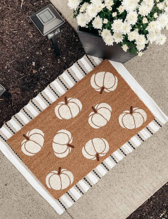 The Doormat Co. Neutral Pumpkin Pattern Doormat - lily & onyx