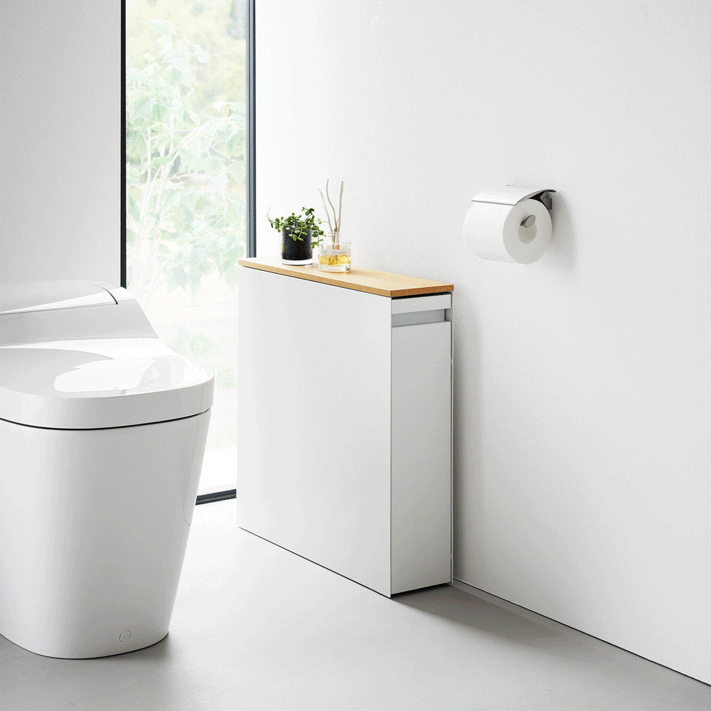 
                      
                        Pull-Out Bathroom Storage Cabinet with Wood Top
                      
                    