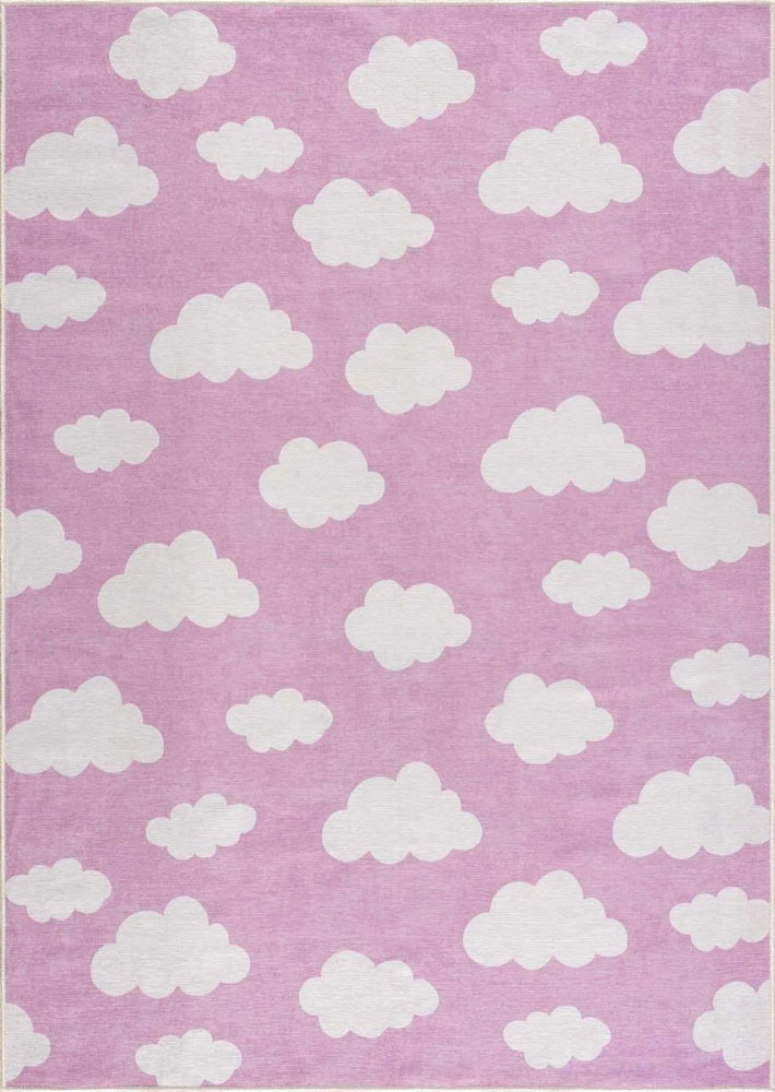 Hauteloom Nizar Pink Cloud Washable Kids Rug - lily & onyx