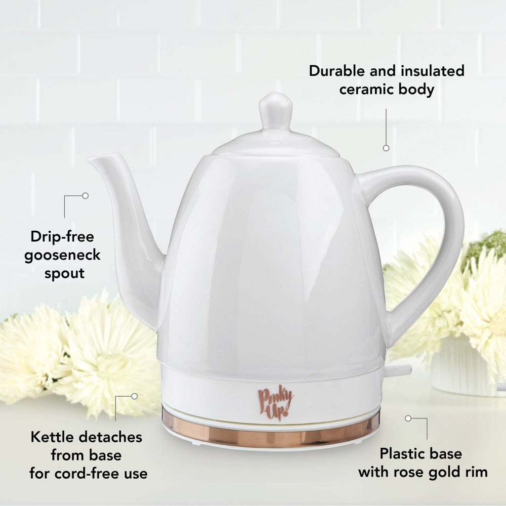 
                      
                        Pinky Up Tea Noelle Ceramic Electric Tea Kettle, Grey - lily & onyx
                      
                    