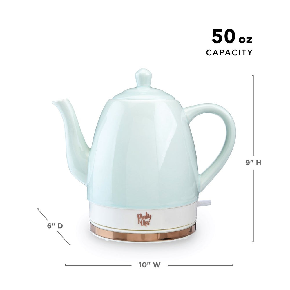 
                      
                        Pinky Up Tea Noelle Ceramic Electric Tea Kettle, Mint - lily & onyx
                      
                    