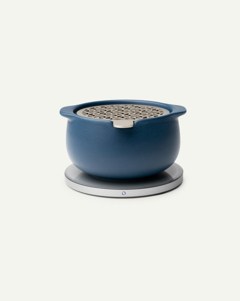 OHOM Jun Self-Heating Ceramic Aromatherapy Diffuser & Wireless Charger Set - Deep Navy