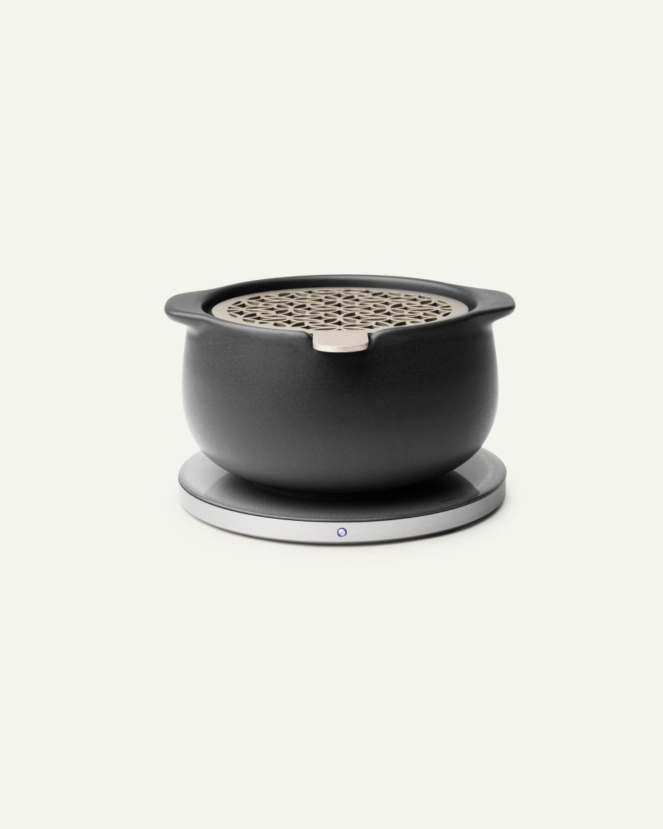 OHOM Jun Self-Heating Ceramic Aromatherapy Diffuser & Wireless Charger Set - Inkstone Black